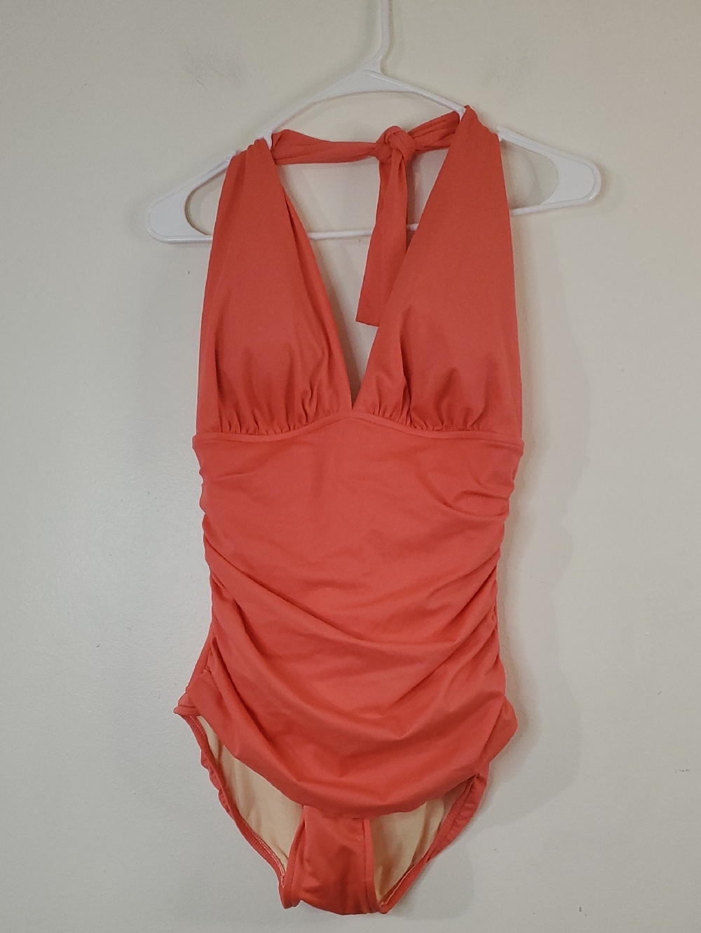 Magic Suit Coral Halter One-Piece Swimsuit Size 12 Tummy Control Vacation Beach